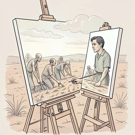 彼、食糧難の時代を生きた人々を描いた - Bildwörterbuch
