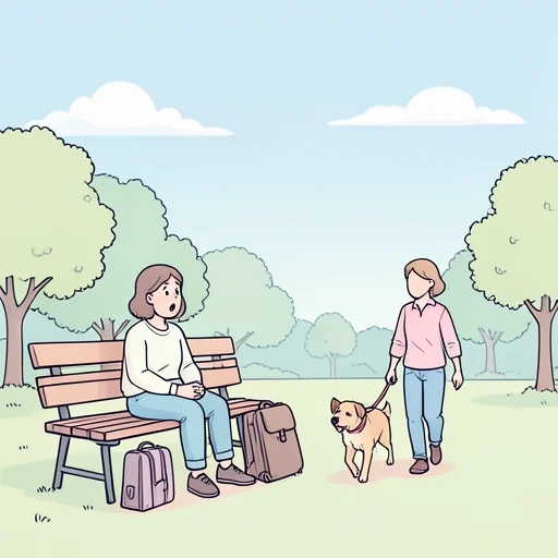 彼、旅先で偶然の出会いを体験した - Bildwörterbuch
