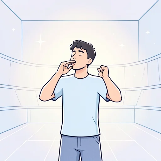 彼、大会に臨む前に深呼吸した - Bildwörterbuch