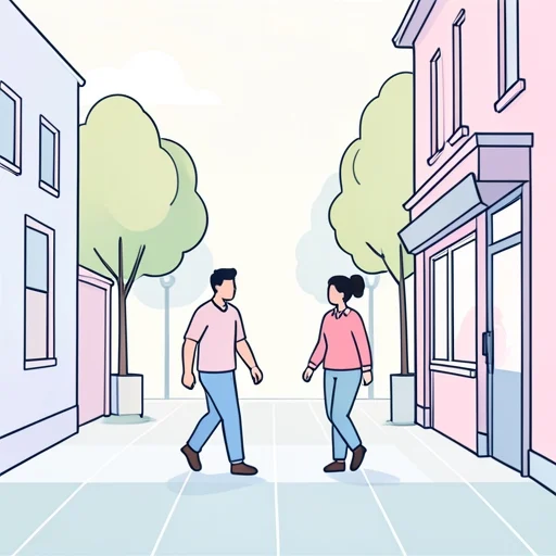 彼と偶然、街で偶々会った - Bildwörterbuch