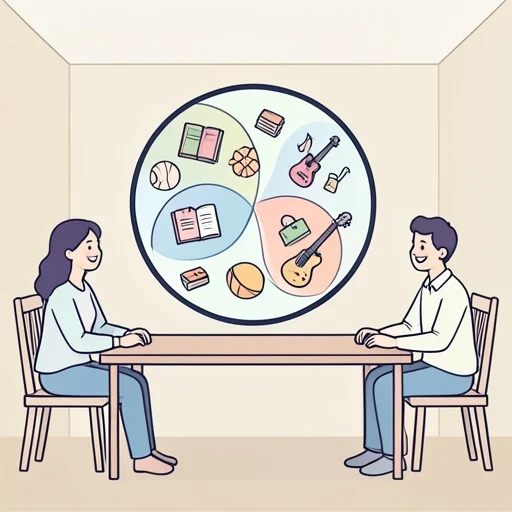 彼と私には共通点が多い - Bildwörterbuch