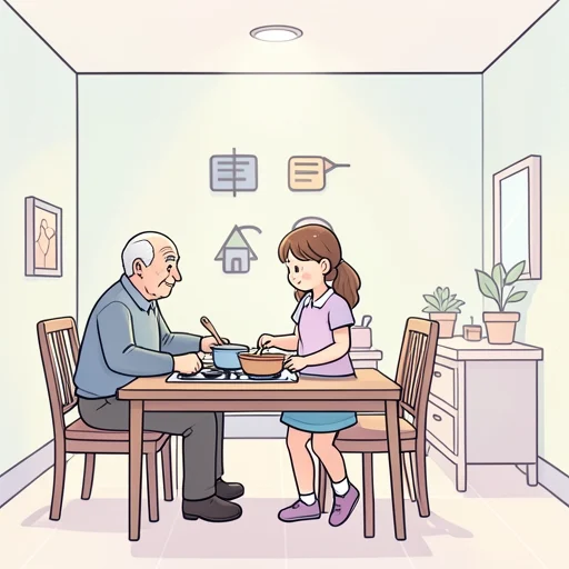 彼、年を取ってから娘に頼るようになった - Bildwörterbuch