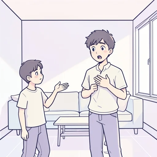 彼、突然の質問に思わず動揺した - Bildwörterbuch