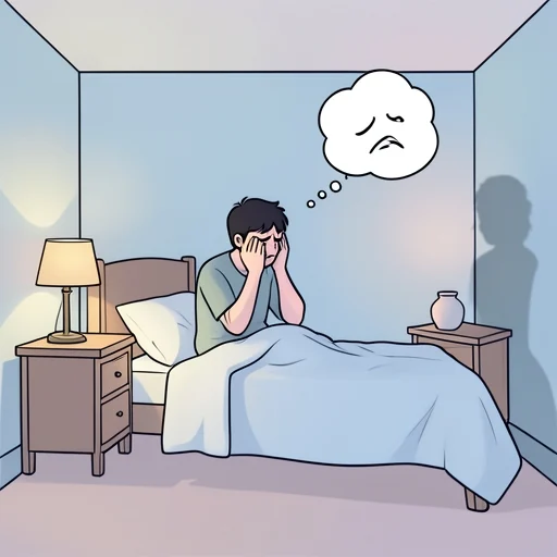 彼、罪悪感に苛まれて眠れない - Bildwörterbuch