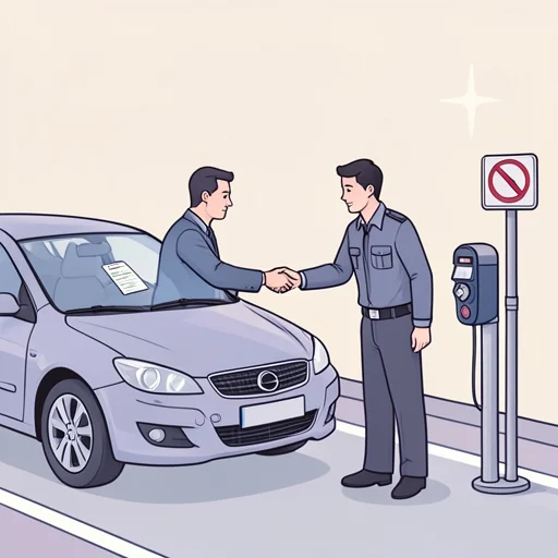 彼は駐車違反で罰金を払った - Bildwörterbuch