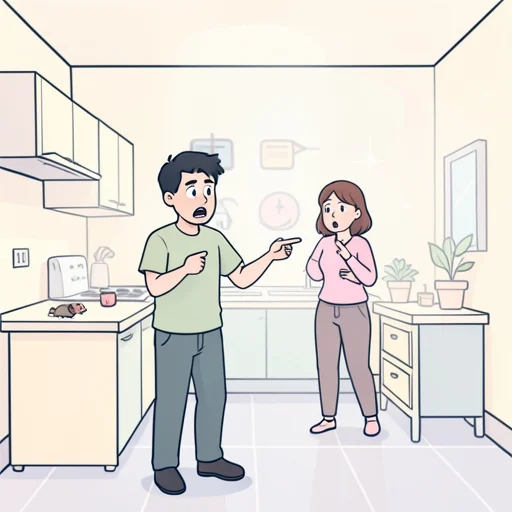彼は台所で鼠を見たと騒いだ - Bildwörterbuch