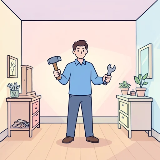 彼は道具を扱う - Bildwörterbuch