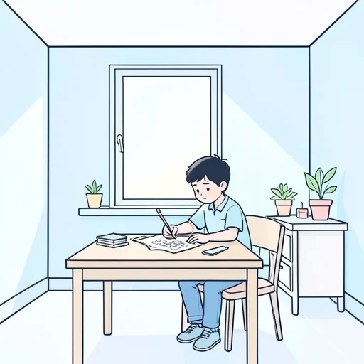 彼は絵を描くのが好き - Bildwörterbuch