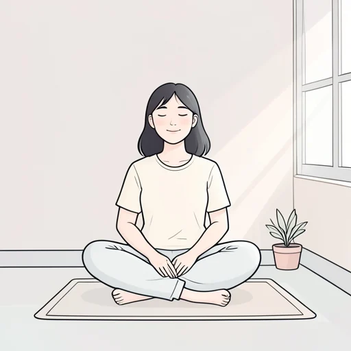 彼は深い呼吸で心を落ち着かせた - Bildwörterbuch
