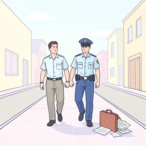 彼は不正な取引に関わって逮捕された - Bildwörterbuch