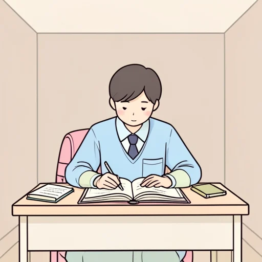 彼は学生です。 - イラスト辞典
