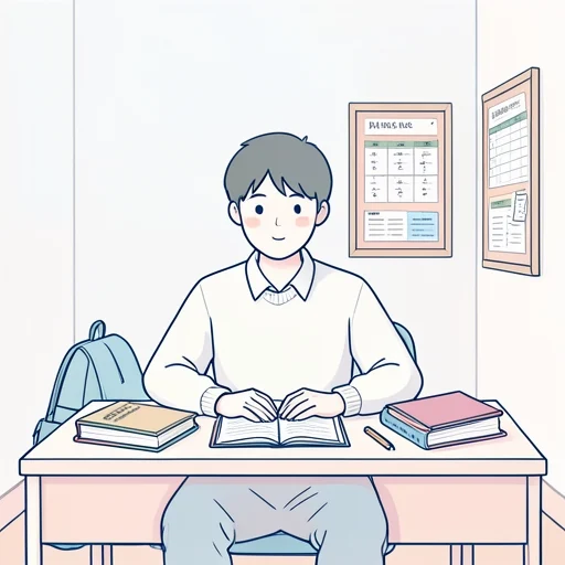 彼は学生みたいだね - 그림 사전