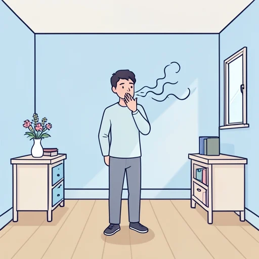 彼は部屋の臭いを散らした - Bildwörterbuch