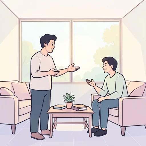 彼は自分の意見をはっきりと述べた - Bildwörterbuch