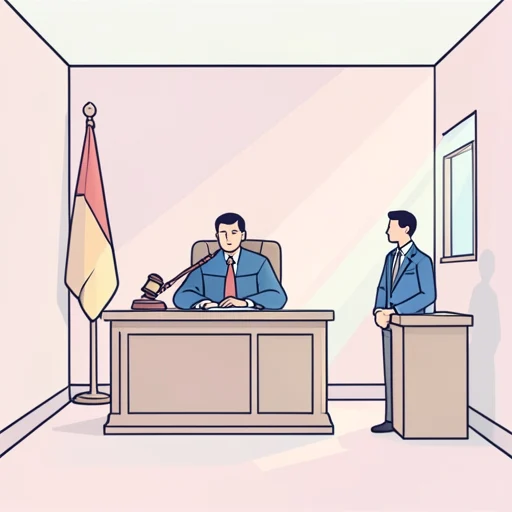 彼は事件を裁く立場にある - Bildwörterbuch