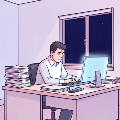 彼は会社の利益のために寝る間も惜しんで働いてる - Bildwörterbuch