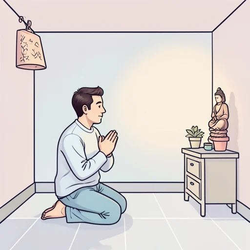 彼は神に祈った - Bildwörterbuch