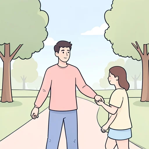 彼は彼女から手を離した - Bildwörterbuch