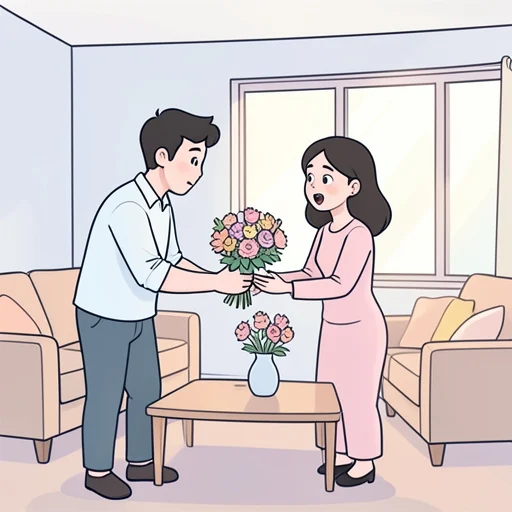 彼は彼女の好みの型を当てた - Bildwörterbuch