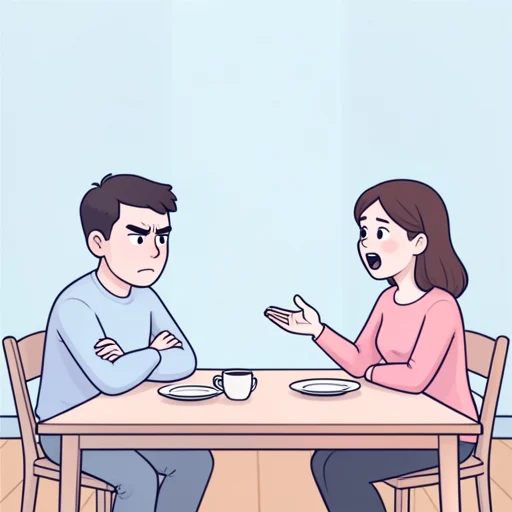彼は彼女の言葉を疑った - Bildwörterbuch