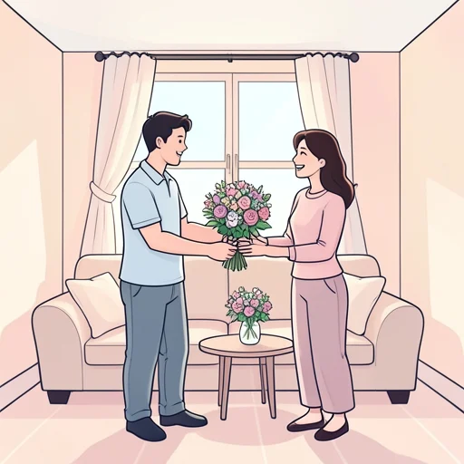彼は結婚記念日を祝った - Bildwörterbuch