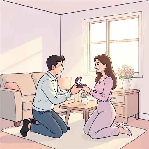 彼は恋人と三年前に婚約した - Bildwörterbuch