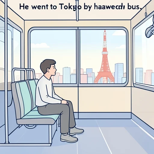 彼は高速バスで東京に行った - Bildwörterbuch
