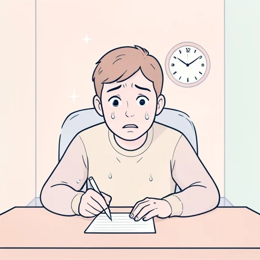 彼は極度に緊張した - Bildwörterbuch
