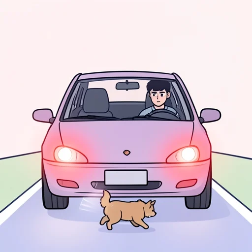 彼は急ブレーキをかけて事故を防いだ - Bildwörterbuch