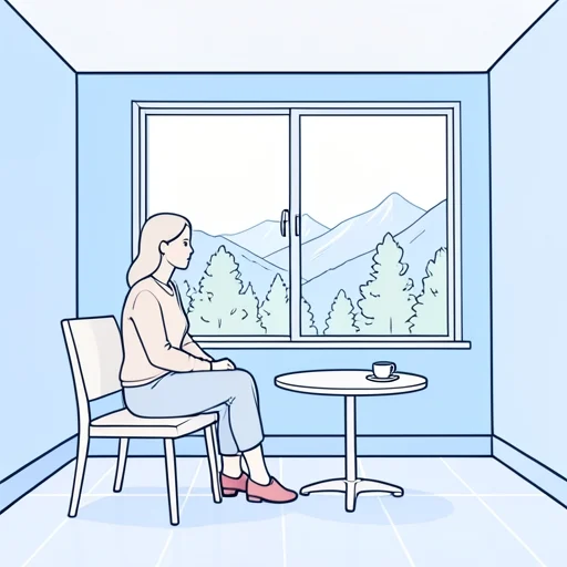 彼は窓から外の眺めを楽しんだ - Bildwörterbuch
