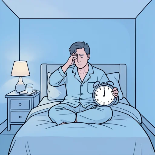 彼は慢性的な睡眠不足に悩んでる - Bildwörterbuch