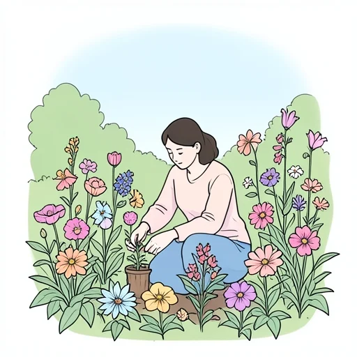彼は珍しい種の花を集めた - Bildwörterbuch