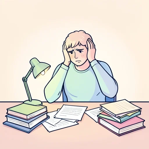 彼は問題の答えを得るのに苦労した - Bildwörterbuch