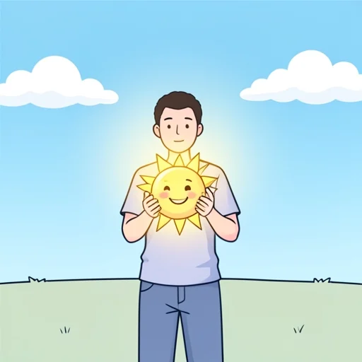彼は何事にも前向きな精神を持っている - Bildwörterbuch