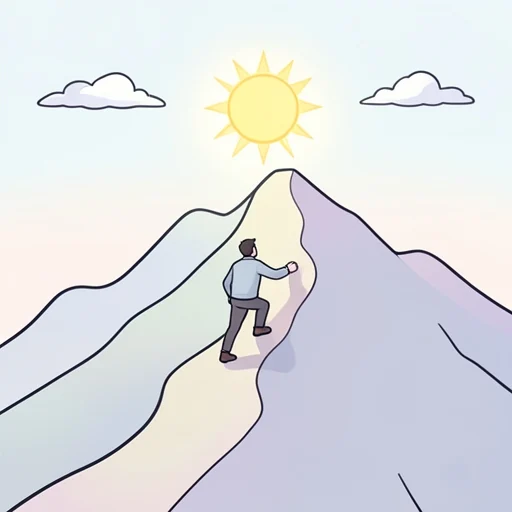彼は多くの困難を経て成功を収めた - Bildwörterbuch