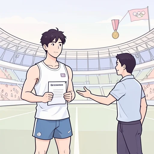 彼はオリンピックの選手に選ばれた - Bildwörterbuch