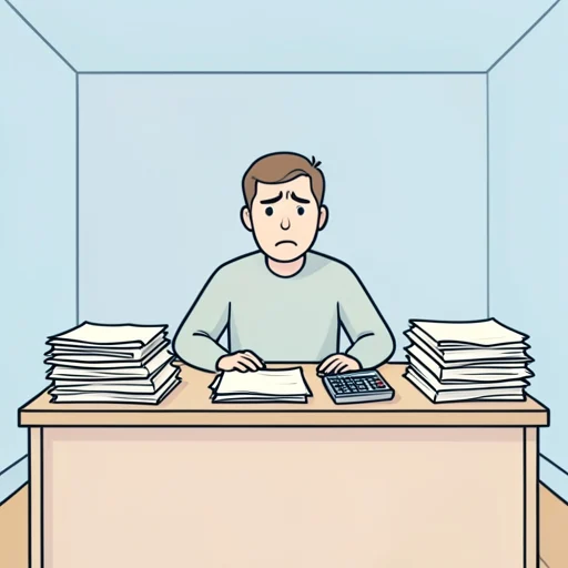 彼は借金を返すのに必死だ - Bildwörterbuch