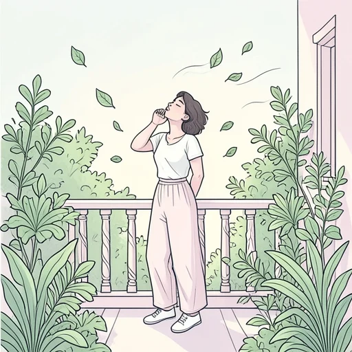 彼は新鮮な大気に触れた - Bildwörterbuch