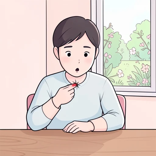 彼は知らぬ間に指の先に小さなトゲが刺さっていた - Bildwörterbuch