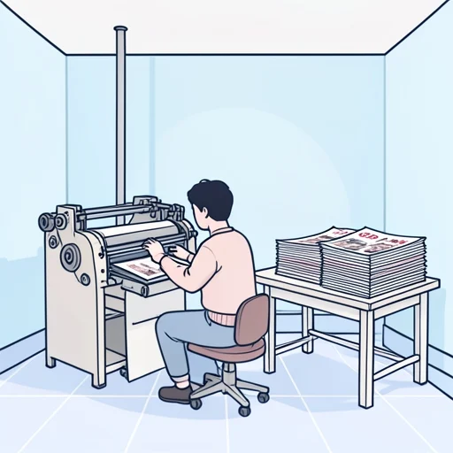 彼はそのポスターを100枚刷った - Bildwörterbuch
