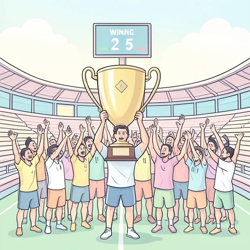 彼は大会で優勝してチーム全員で喜びを分かち合った - Bildwörterbuch