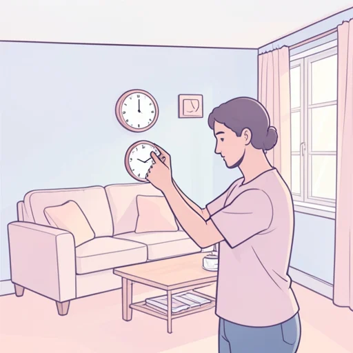彼は時計の針を元に戻してからでないと落ち着かなかった - Bildwörterbuch