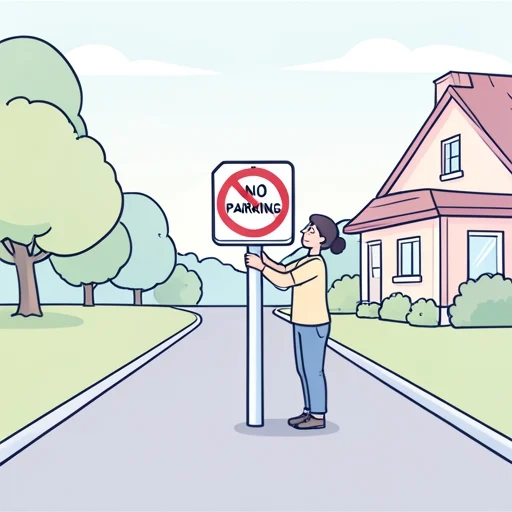 彼は私道の駐車を禁止した - Bildwörterbuch