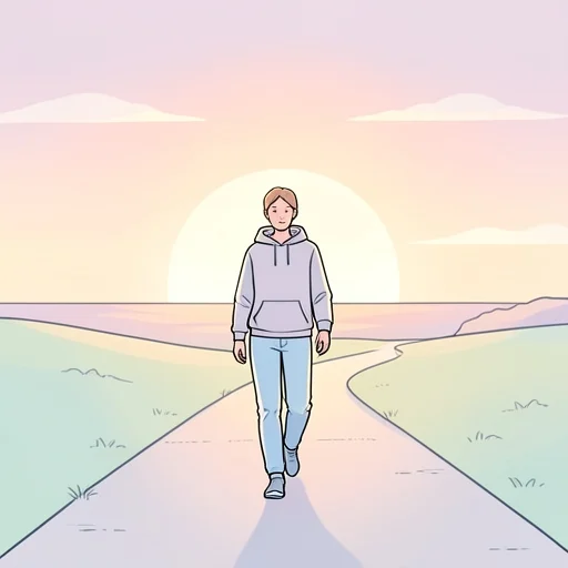 彼、夜が明けて彼は歩き出した - Bildwörterbuch