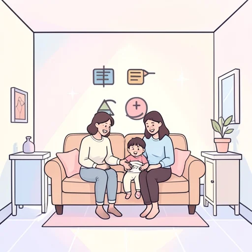 家族は三人います。 - Illustrated Dictionary