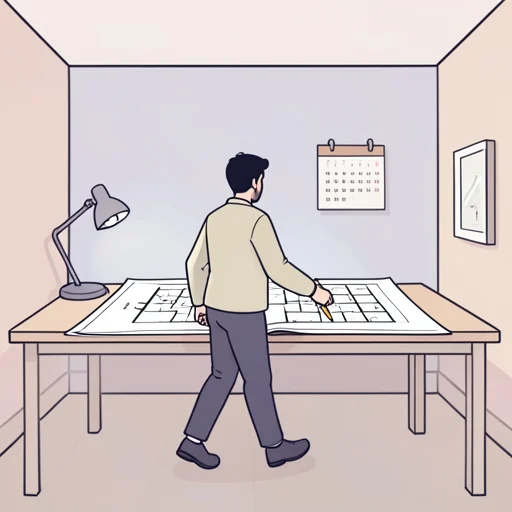 計画に沿って作業を進めてください - 그림 사전