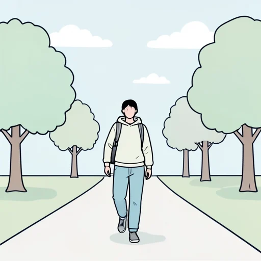 健康のために毎日少しでも歩くようにしている - Từ điển minh họa