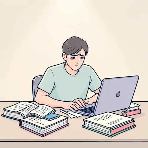 昨日は勉強しすぎました。 - Dizionario illustrato