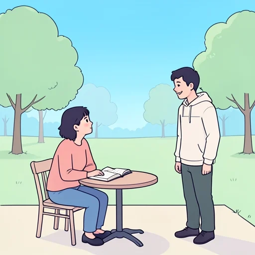 昨日より少し涼しくなったから外で勉強してもいいかも - Dizionario illustrato