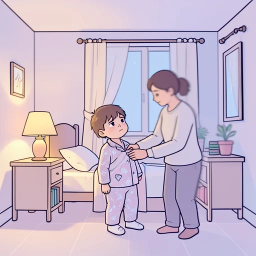 子供の時、毎日早く寝させられました。 - イラスト辞典